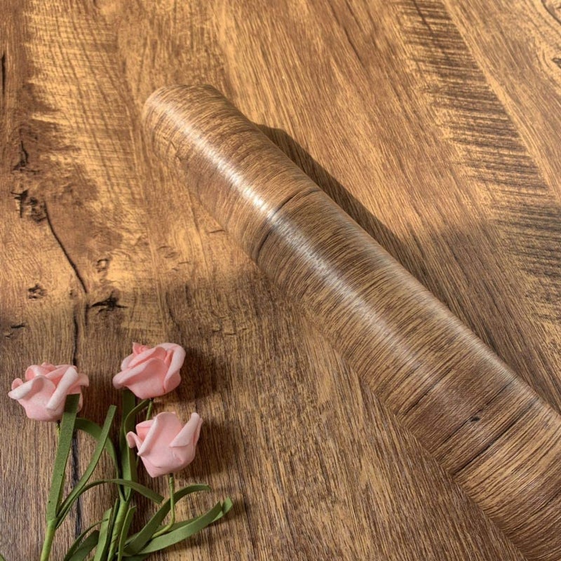 EeeComing Distressed Wood Contact Paper - 393.7x17.7In Vintage Wood Grain Peel and Stick Decorative Wallpaper Roll - Image 3